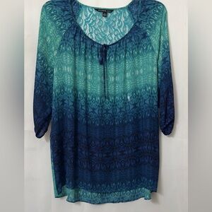 Elegant Blue Ombre Blouse pit to pit 24
